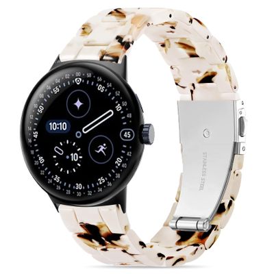Compatible with Google Pixel Watch 4 45mm Bands/Pixel Watch 3 45mm Band Resin, Bracelet Strap for Pixel 3/4 Watch Band 45mm Accessory Women Man Wristband Replacement with Stainless Steel Buckle