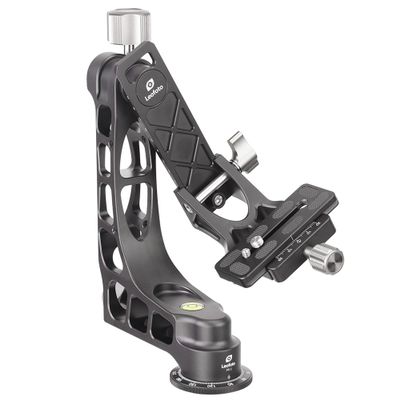 Leofoto PG-1 Gimbal Head for Tripod Heavy Telephoto Lenses, Professional CNC Aluminum Alloy Camera Tripod Head,Arca-Swiss Clamp and 3/8"-16 Mounting Hole, Max Load to 25kg/55.12lb (PG-1 Black)