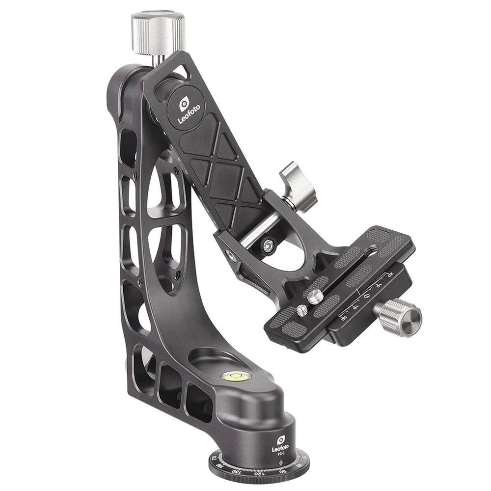Leofoto PG-1 Gimbal Head for Tripod Heavy Telephoto Lenses, Professional CNC Aluminum Alloy Camera Tripod Head,Arca-Swiss Clamp and 3/8"-16 Mounting Hole, Max Load to 25kg/55.12lb (PG-1 Black)