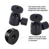 Mini Tripod Ball Head with 1/4 Inch Screw, Hot Shoe Mount Adapter for DSLR Camera Ring Light Black Ball - Compact Design, Durable Aluminum Alloy, Easy Angle Adjustment (Black Ball) view 3