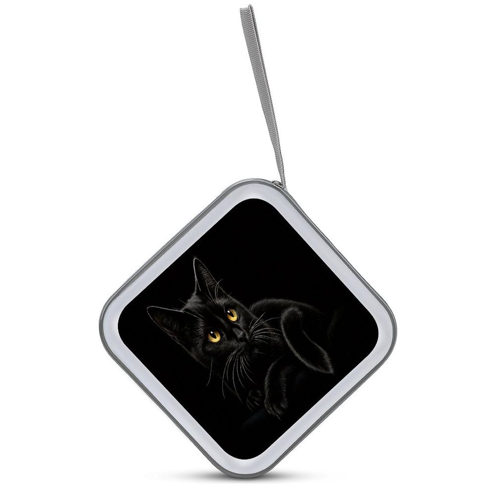 GAPWJNK Cute Black Cat CD Storage Case 40 Capacity DVD Case Holders Disc Wallet Bag for Home Office Travel Car