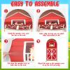 3Pcs Farm Theme Arch Backdrop Cover 4ft 5ft 6ft Red Farm Barn Cow Print Hay Bale Round Top Stretchy Arch Stand Covers Farm Animals Theme Photo Background for Birthday Baby Shower Party Decoration view 4
