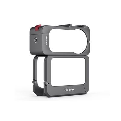 Full-Metal Protective Cage for DJI Osmo Nano Camera for DJI Mic with 1/4"-20 Threaded Hole/Cold Shoe Mount Multiple Expansion Adapter Mounts for Additional Connection Needs (Metal Rabbit Cage Set)