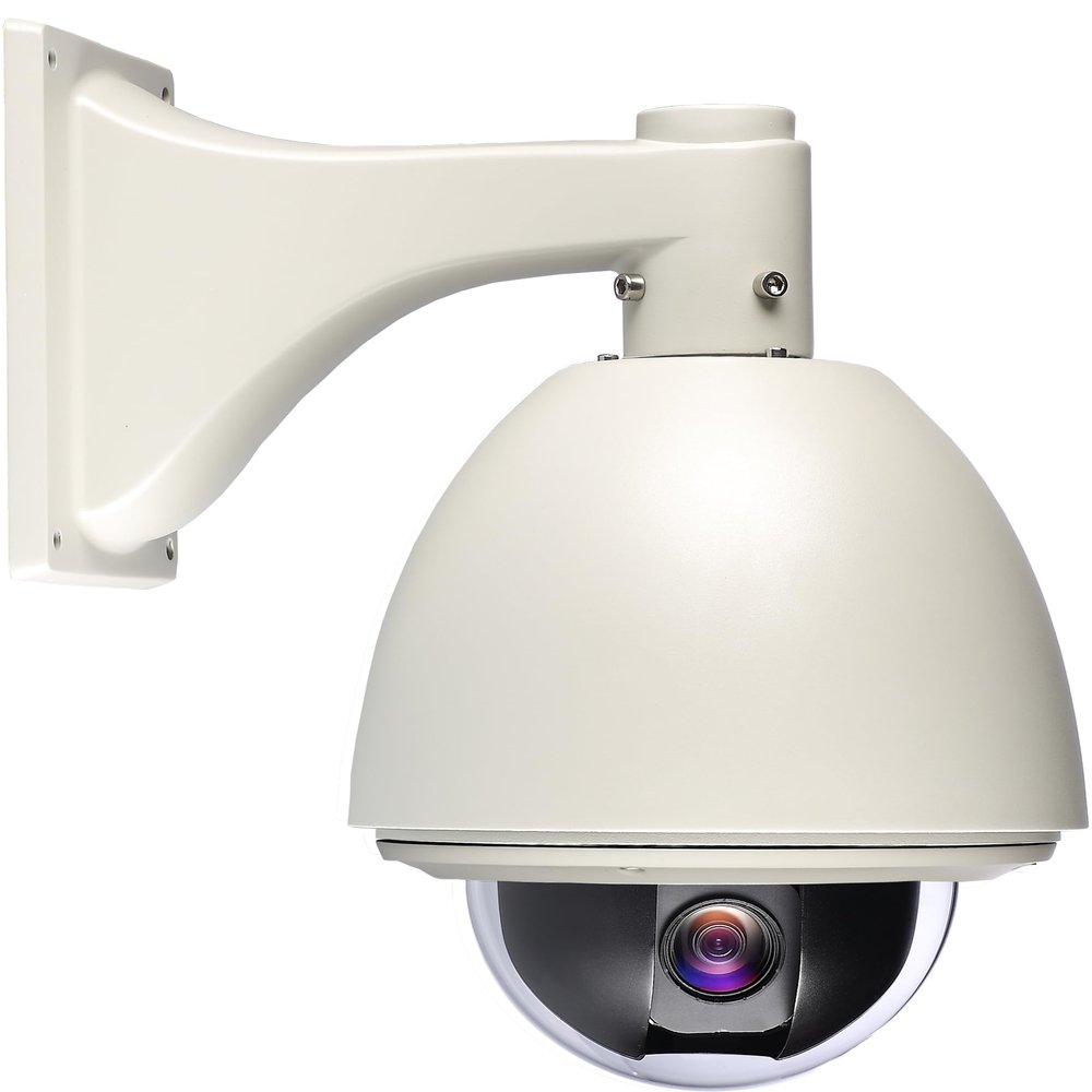 CATHWEIR Professional PTZ Dome Security Camera, High Speed Surveillance Camera with Wall Mount, White