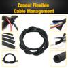 118 Inch Braided Wire Loom Cable Management, Self-Wrap Cord Protectors from Pets No Chew,Black Cord Cover Hide Computer Cords On Desk, (1"-10ft) view 4