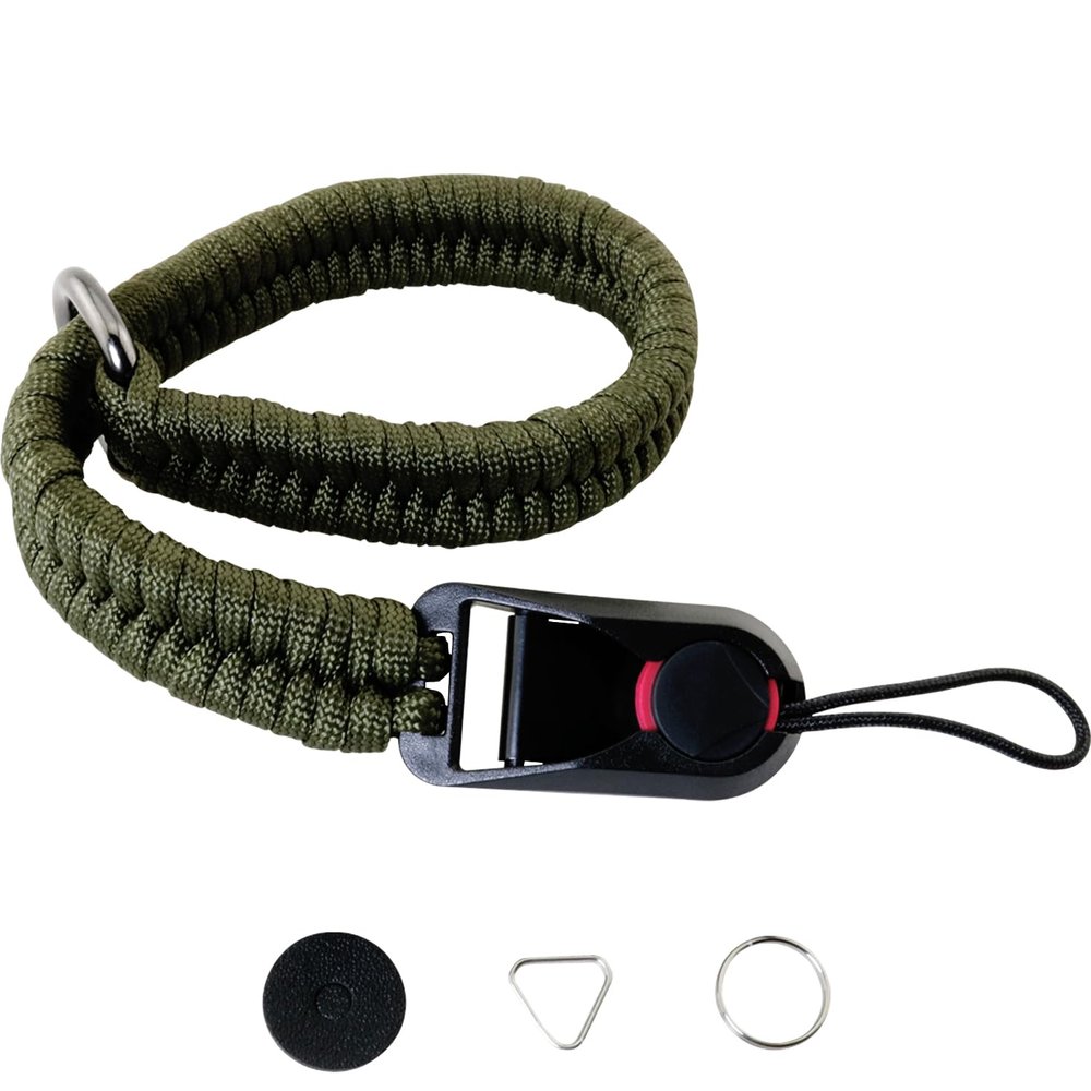 ZCZQC DSLR Camera Quick Release Wrist Strap Adjustable Braided Lanyard 11.81In Length 42G Weight Wrist Strap With Safer Connector Adapter Ring Military Green For Mirrorless Cameras And Video Cameras