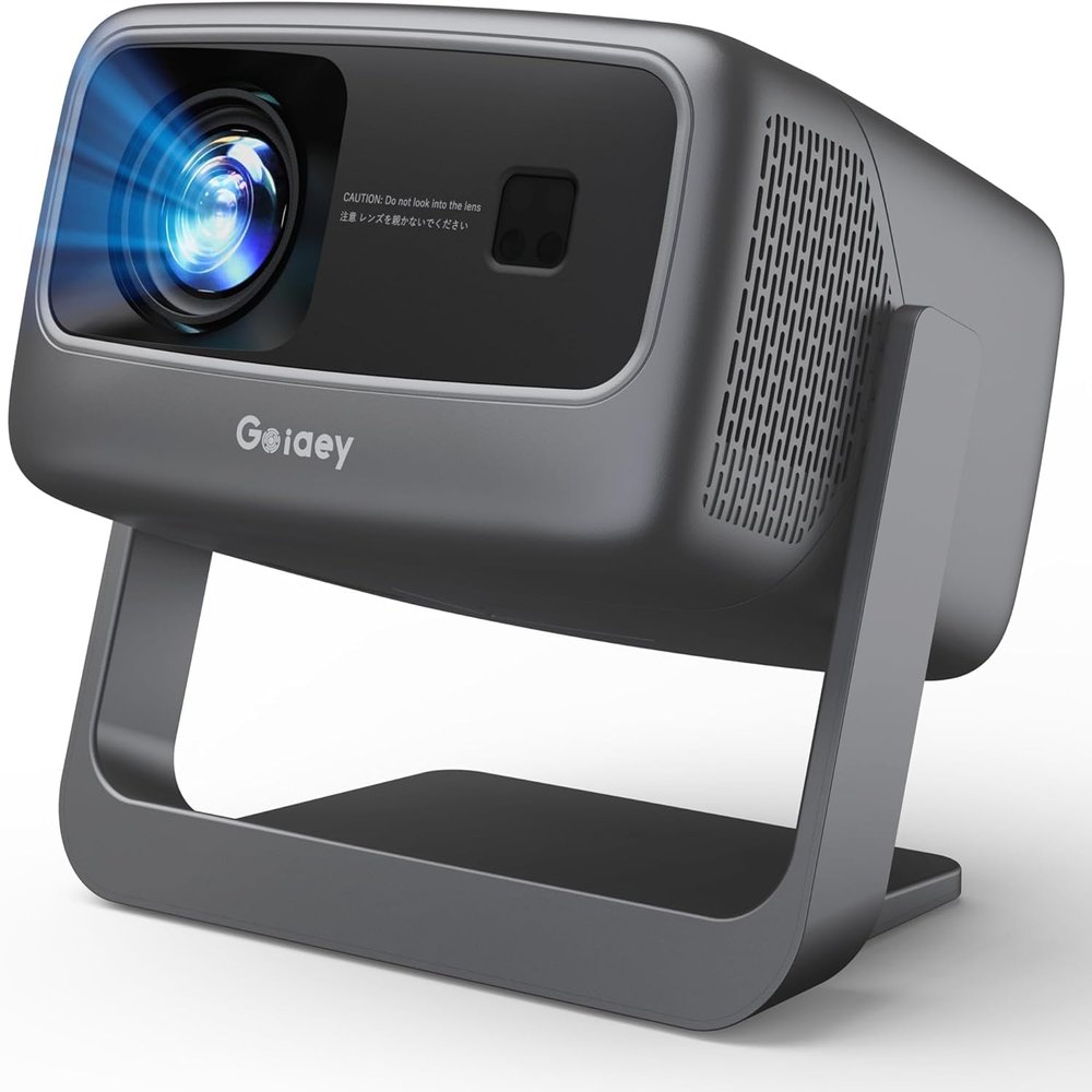 [3500 ANSI/ Official Apps/65W Audio] Outdoor 4K Projector with WiFi and Bluetooth, Auto Focus, Auto Keystone Smart Projector Support DoIby Audio, 2026 Upgrade GO2 Short Throw Projector with 360Stand