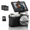 4K Digital Camera for Photography, 64MP WiFi Vlogging Camera for YouTube with 2.8" 180 Flip Screen, 6X Optical Zoom UHD Autofocus Video Camara with 32GB SD Card, 2 Batteries view 1