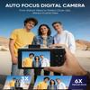 4K Digital Camera for Photography, 64MP WiFi Vlogging Camera for YouTube with 2.8" 180 Flip Screen, 6X Optical Zoom UHD Autofocus Video Camara with 32GB SD Card, 2 Batteries view 3