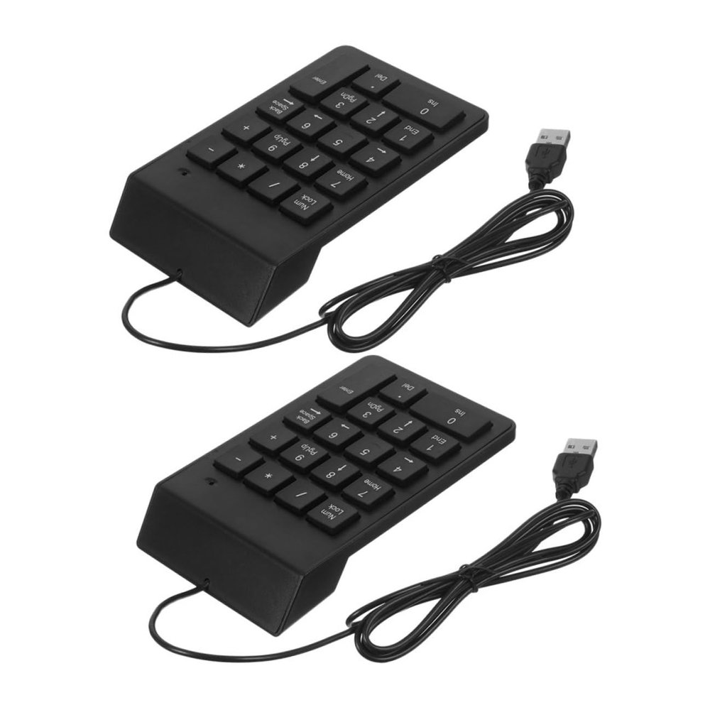 POPETPOP 2pcs Wired USB Number Pad for Laptop Portable Numeric Keypad Keys Compact Lightweight Keyboard Replacement for PC Notebook Financial Accounting