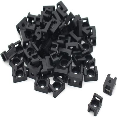 (100 Of Pack) Black 4.5mm Cable Tie Mount Base Saddle Type Mount Screw Wire Bundle Base Holder Width Cable Large Size 0.6 inch