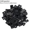 (100 Of Pack) Black 4.5mm Cable Tie Mount Base Saddle Type Mount Screw Wire Bundle Base Holder Width Cable Large Size 0.6 inch view 2
