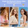 AI Smart Bluetooth Glasses for Men and Women with Chat GPT, Translation Glasses with 115 Languages and Rimless Photochromic Lens, Hands-Free Calls, UV Protection Translator Sunglasses for Music, work view 3