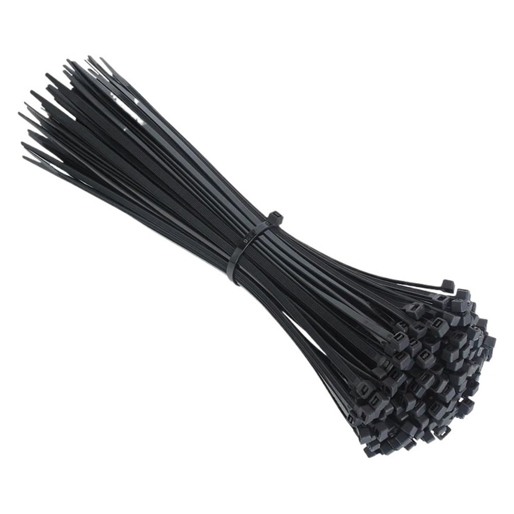 100 PCS Self-locking Plastic Nylon Tie Black Fastening Strap Cable-Tie-Set Cable Zip Tie Fastening Ring Zip Wraps Strap Tie(5x400(black) 100pcs)