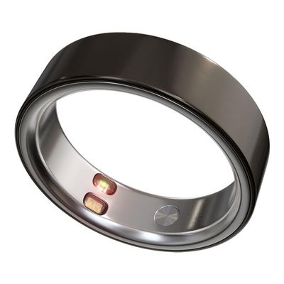 Smart Ring Health Tracker 5ATM Waterproof Sport Ring Exclusive Vibration Alerts Titanium Blood Oxygen/Sleep/Emotional Management Women Cycle Prediction Compatible with iOS/Android Night Stealth 12.5