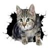 2 PCS 3D Cat Break Through Wall Vinyl Decals, Waterproof Removable Stickers for Laptops, Cars, Trucks, Bumpers,Motorcycles Z-159 view 1