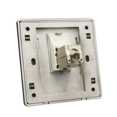 THKFMSRC Single Port Black CAT7 RJ45 Wall Plate 86x86mm with CAT.7 CAT6A Socket(CAT7)
