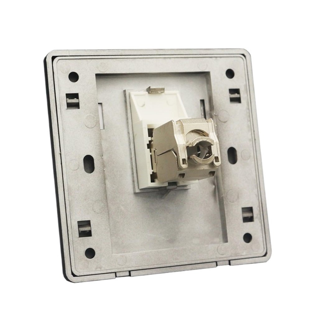 THKFMSRC Single Port Black CAT7 RJ45 Wall Plate 86x86mm with CAT.7 CAT6A Socket(CAT7)