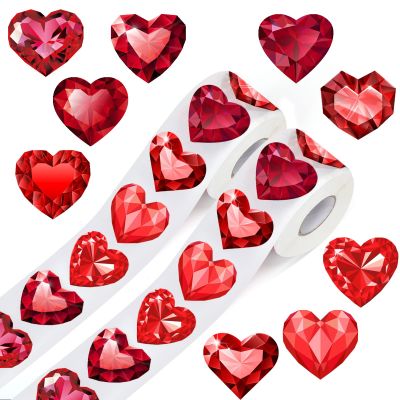 Containlol 1000 Pcs Stickers 2 Rolls 1.5" Self Adhesive, Heart