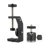 UTEBIT Super Clamp Mount with Mini Ball Head Mount, 1/4 Screw Hot Shoe Mount Adapter Camera Clamp Mount for Desk, Bicycle Gopro Clamp Mount Compatible for DJI Action 2/Insta360, Black (90mm) view 1