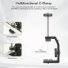 UTEBIT Super Clamp Mount with Mini Ball Head Mount, 1/4 Screw Hot Shoe Mount Adapter Camera Clamp Mount for Desk, Bicycle Gopro Clamp Mount Compatible for DJI Action 2/Insta360, Black (90mm) view 2
