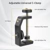 UTEBIT Super Clamp Mount with Mini Ball Head Mount, 1/4 Screw Hot Shoe Mount Adapter Camera Clamp Mount for Desk, Bicycle Gopro Clamp Mount Compatible for DJI Action 2/Insta360, Black (90mm) view 4