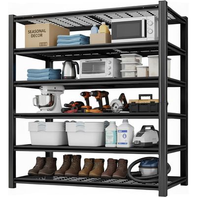 Darubtes 6-Tier Heavy Duty Garage Shelving, 3,000 lbs Capacity Adjustable Metal Wire Storage Shelving Unit for Garage, Basement, Warehouse & Workshop, 55" W x 24" D x 84" H