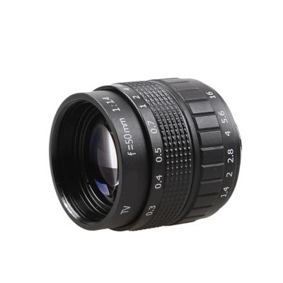 50mm F1.4 Movie Lens+C Mount+Macro Ring Compatible for Canon EOS M M2 M3 M5 M6 M10 Mirrorless Camera