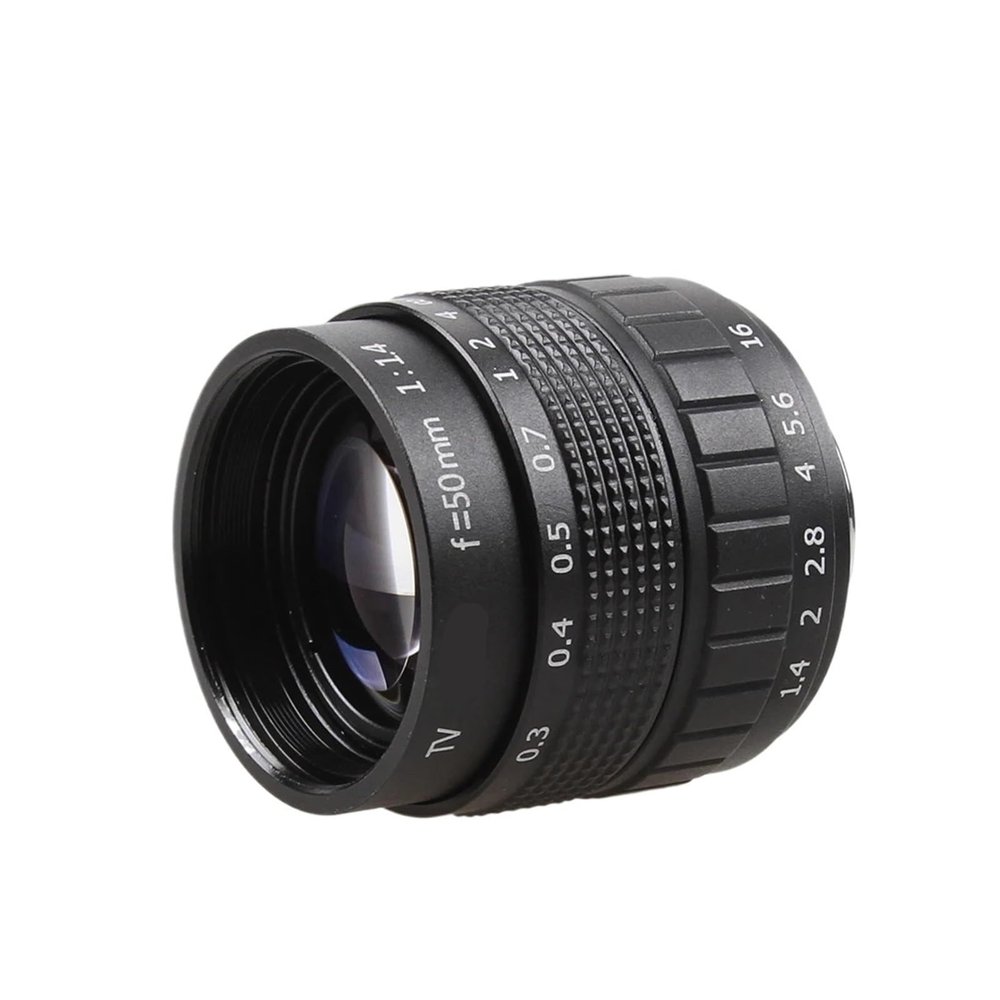 50mm F1.4 Movie Lens+C Mount+Macro Ring Compatible for Canon EOS M M2 M3 M5 M6 M10 Mirrorless Camera