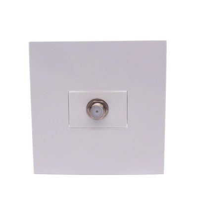 1-Port F-Type Coaxial Cable TV Wall Plate DTV Socket (White) 86x86mm