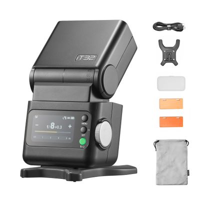 GODOX IT32 TTL Camera Flash, Compatible with Godox X Series (X3/X3Pro/XPro/XProII/X2T), 2.4G Wireless, GN18, Recycle Time 1.5s, Magnetic Interface
