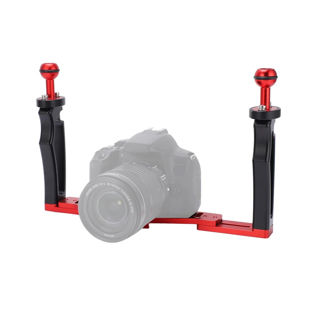 Dual Handle Tray Stabilizer Rig Diving Underwater Camera Housing Case Tray Mount for SLR Cameras Sports Cameras Diving Lights