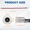 MECCANIXITY 8pcs DC-099 DC Power Jack Cord Socket, 30V 12A 5.5x2.1mm 2Pin Panel Mounting Connector Socket with Nut Washer Waterproof Cap Pre-soldered Wires for Electronics Devices, 200mm view 2