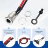 MECCANIXITY 8pcs DC-099 DC Power Jack Cord Socket, 30V 12A 5.5x2.1mm 2Pin Panel Mounting Connector Socket with Nut Washer Waterproof Cap Pre-soldered Wires for Electronics Devices, 200mm view 3
