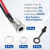 MECCANIXITY 8pcs DC-099 DC Power Jack Cord Socket, 30V 12A 5.5x2.1mm 2Pin Panel Mounting Connector Socket with Nut Washer Waterproof Cap Pre-soldered Wires for Electronics Devices, 200mm view 4