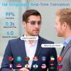 AI Smart Glasses for Men & WomenSpring-hinged Bluetooth 6.0 Smart Glasses with 164 Languages (Real-Time Translation), Photochromic LensFree AppRimless AI Translator Glasses for Work/Travel (Black view 3