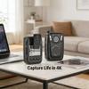 Juqrelith 4K Body Camera with Audio and Video Recording, IR Night Vision, Built - in 64GB Memory - Motion Detection, Loop Recording, Ideal for and Personal Use view 3