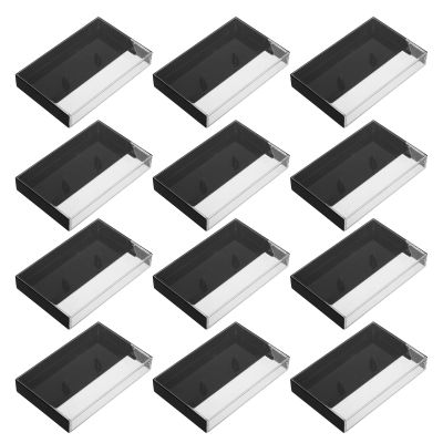 12pcs Plastic Audio Cassette Tape Storage Cases Vintage Clear Blank Recording Cassette Holder Collection Box for Music Tape Display Organizer
