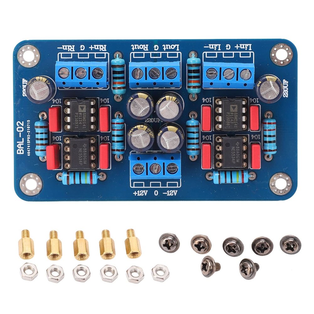 Balanced to Unbalanced Preamplifier Board Single Ended Signal Output Preamplifier Module for Amplifier Retrofit PC Material 86x49mm