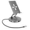 FAUOSWUK USB C Docking Station Stand, 11 in 1 Aluminum Alloy Tablet Stand with Card Reader 3.5mm Jack USB 3.0 100W PD, for Laptops Tablets Gaming Consoles view 1