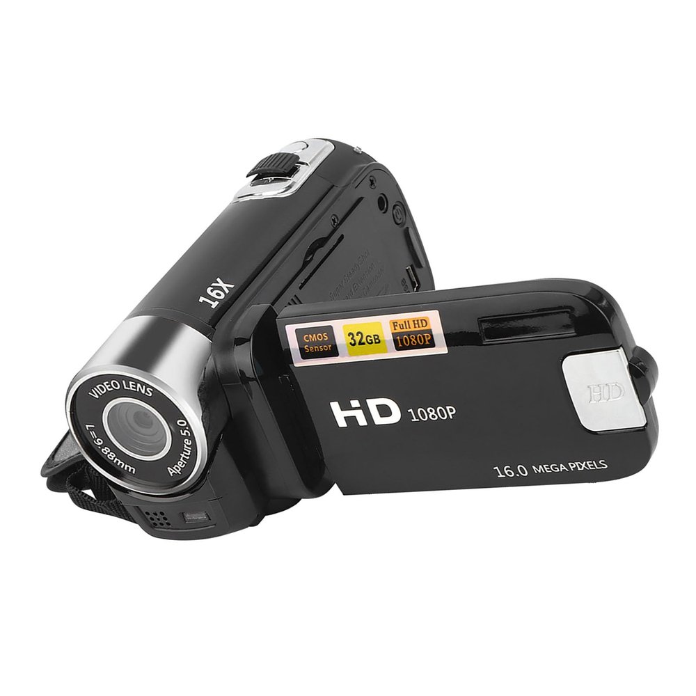 Brrnoo Digital Camcorder, 16X Digital Zoom 2.7 Inch Colourful Display Screen, High Definition Camera Image Video Camcorder US Plug 110-240V