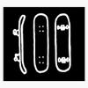 Aesthetic Skateboard Illustration | Skater Gift Idea (White) Sticker Decal Laptop Car Window Vinyl 5" view 1