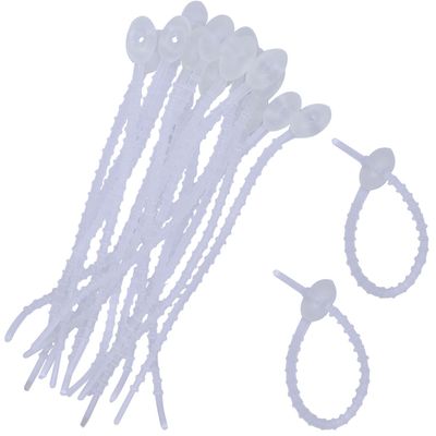 30pcs Silicone Self Locking Reusable Zip Ties for Fixing Bundling Organizing 4.7in Pastel Color Soft Cord Cable Strap Multi Purpose Twist Tie Clip for Garden Plant Home Kitchen Office (Clear)