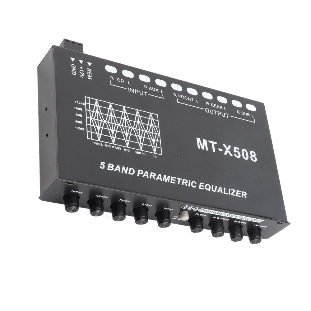 Pongnas 5 Band Car Audio Equalizer Adjustable Graphic Equalizer with Precise Tuning for Crossover Amplifier and Enhanced Sound Quality