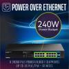 TRENDnet 18-Port Gigabit EdgeSmart PoE+ Switch, TPE-TG182ES, 240W PoE Power Budget, 16 x Gigabit PoE+ Ports, 2 x Gigabit SFP Ports, Managed Network Ethernet Switch,Black (Renewed) view 2