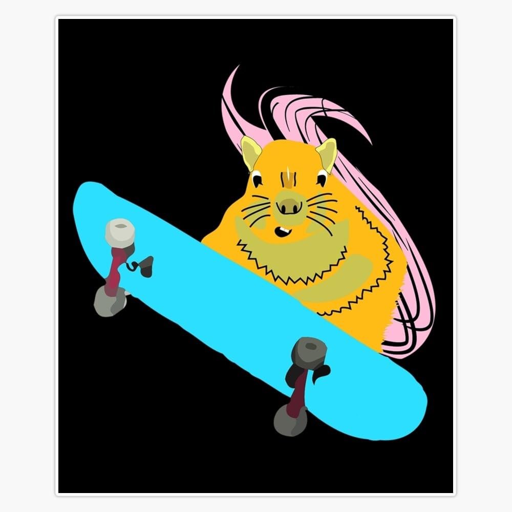 Naughty Squirrel 900 Skateboarding Canvas Print Sticker Decal Laptop Car Window Vinyl 5"