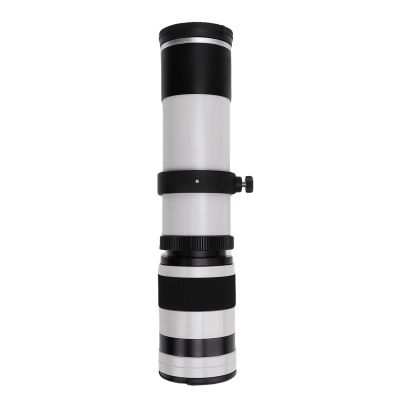 SENECESLI Tele Lens, Optical Glass 420 to 800 Mm E Mount Tele Zoom Lens for Mirrorless Camera (White)