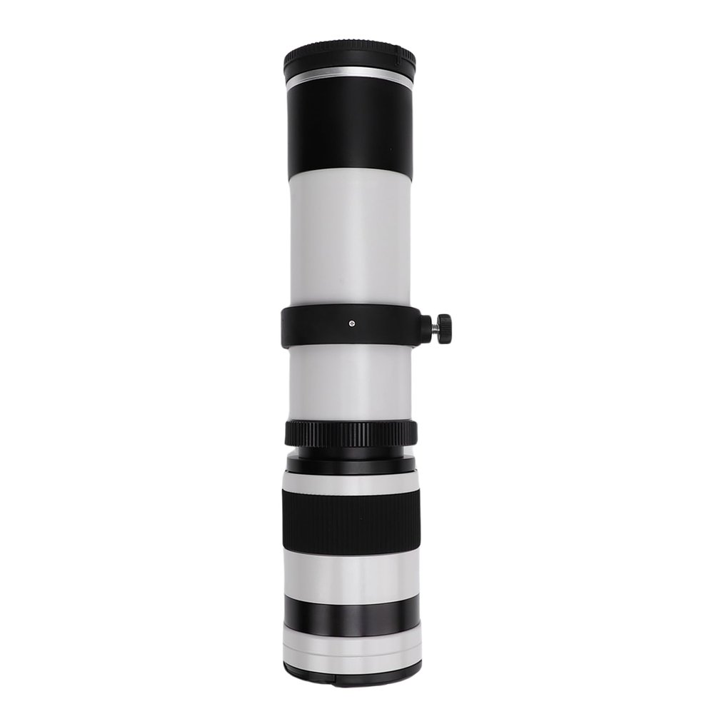 SENECESLI Tele Lens, Optical Glass 420 to 800 Mm E Mount Tele Zoom Lens for Mirrorless Camera (White)