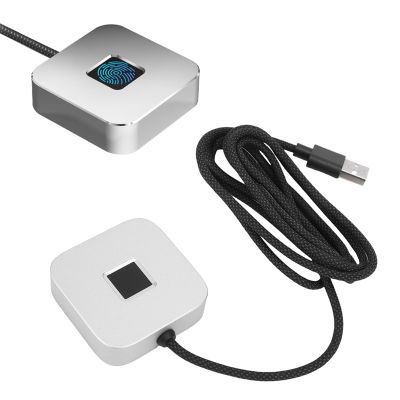 Denash USB Fingerprint Reader, 360 Degree Touch Biometric Fingerprint Scanner with Fast Recognition and Zinc Alloy Build for PC Laptop (Silver)
