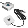 Denash USB Fingerprint Reader, 360 Degree Touch Biometric Fingerprint Scanner with Fast Recognition and Zinc Alloy Build for PC Laptop (Silver) view 1